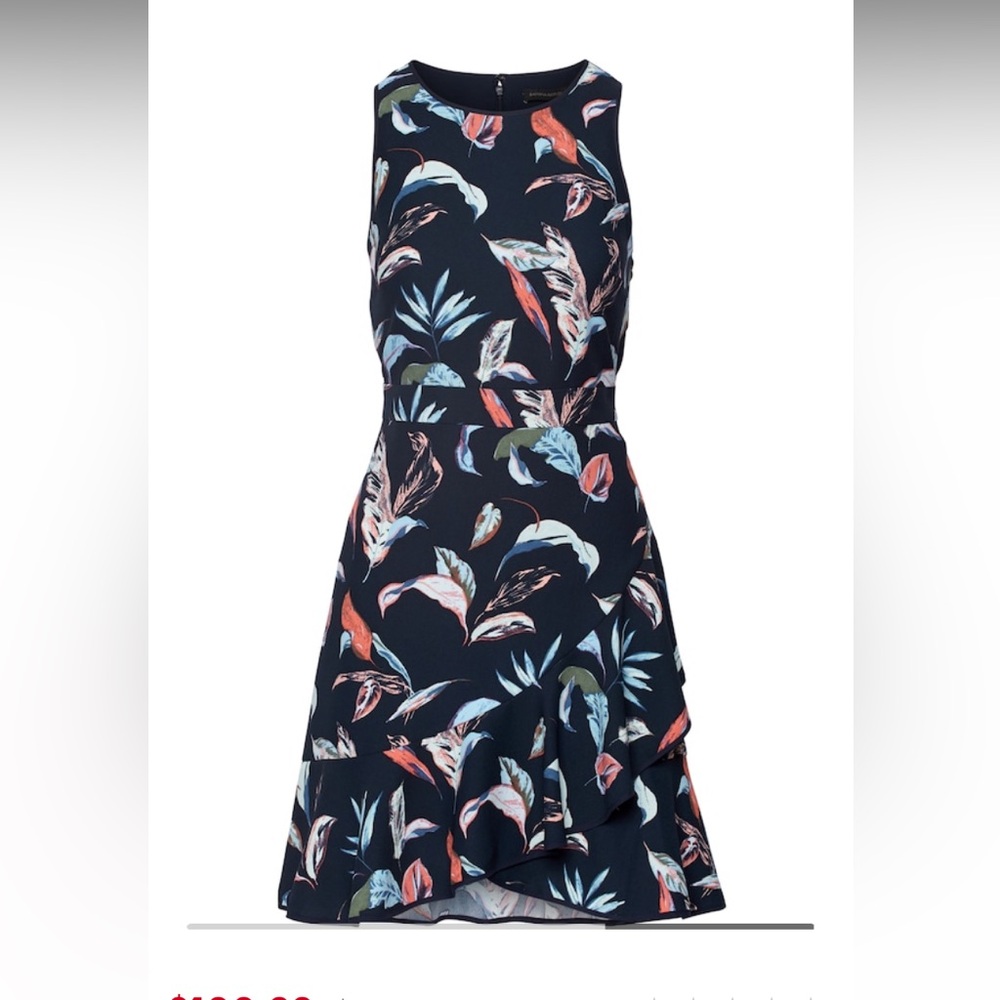 Banana Republic Blue Fit and Flare Floral Dress